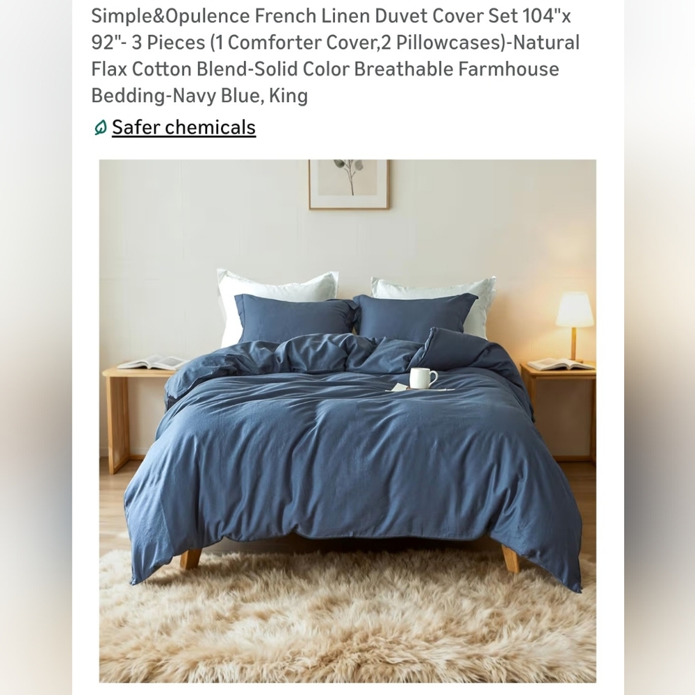 King size Linen Duvet cover with shams